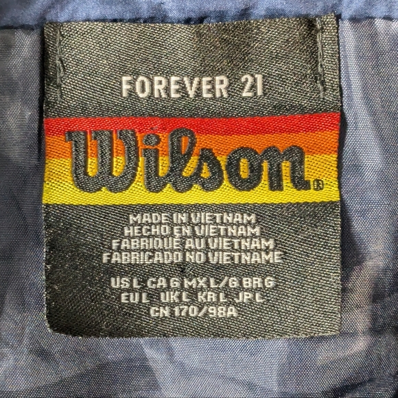 WILSON FOREVER 21 Womens L Windbreaker Jacket Colorblock Retro Half Zip Pullover - Picture 5 of 15